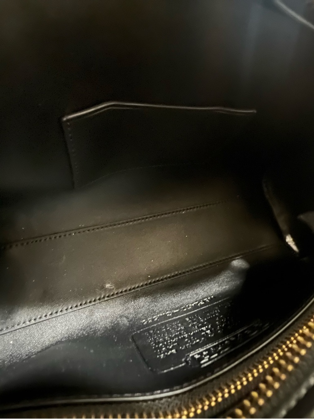 Coach The Swing Zip Black Leather Shoulder Bag with Gold Hardware - Picture 9 of 12